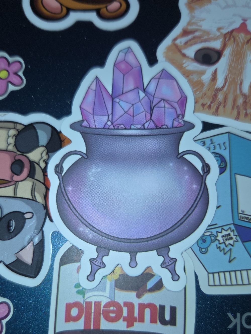 Purple Crystal Cauldron Sticker - Home Accents